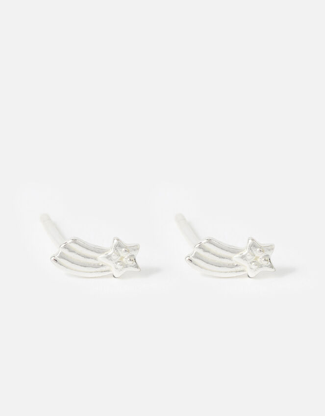 Sterling Silver Shooting Star Studs, , large