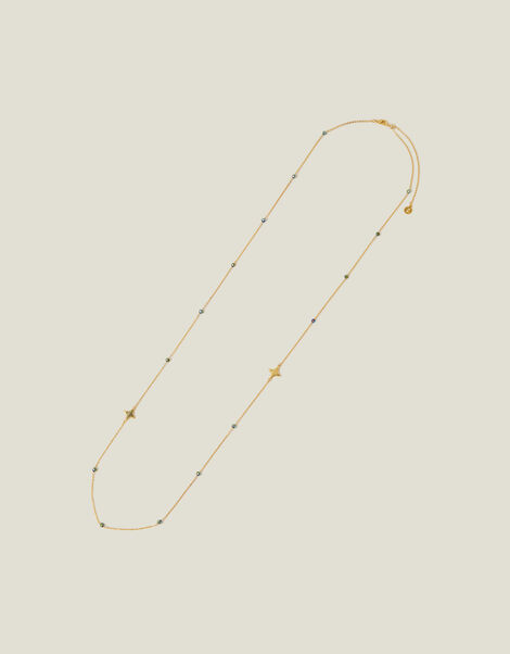 14ct Gold-Plated Beaded Long Necklace, , large