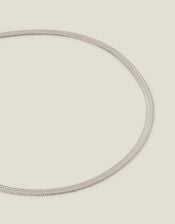 Platinum-Plated Stainless Steel Omega Bracelet, , large