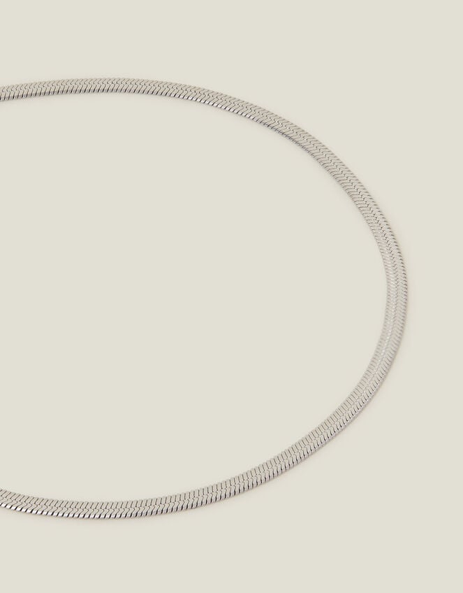 Platinum-Plated Stainless Steel Omega Bracelet, , large