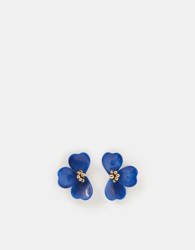 Resin Flower Stud Earrings, , large