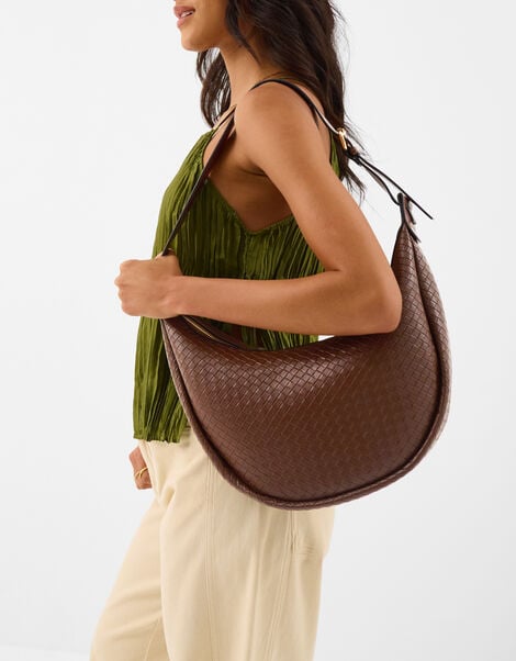 Woven Scoop Shoulder Bag, , large