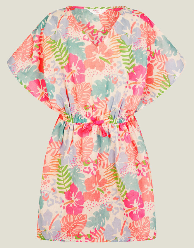 Girls Tropical Print Kaftan, Multi (BRIGHTS MULTI), large