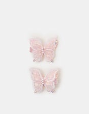 2-Pack Girls Sequin Butterfly Hair Clips, , large