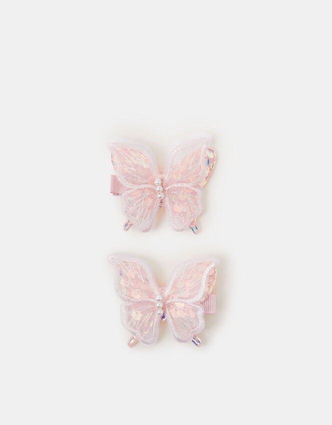 2-Pack Girls Sequin Butterfly Hair Clips, , large