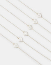 Sterling Silver Heart Initial Bracelet, Silver (ST SILVER), large