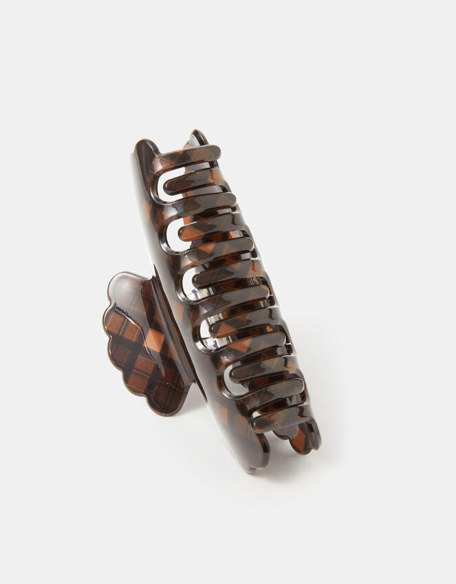 Check Scalloped Edge Claw Clip, , large