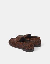 Leopard Print Leather Loafers, Leopard (LEOPARD), large