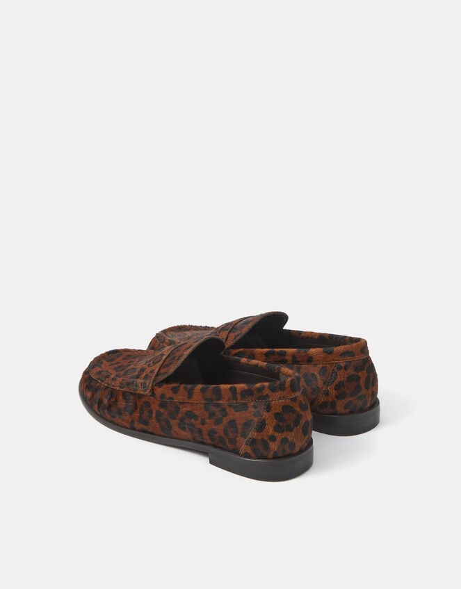 Leopard Print Leather Loafers, Leopard (LEOPARD), large