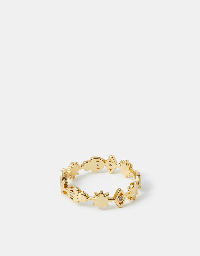 14ct Gold-Plated Mix Shape Ring, Gold (GOLD), large