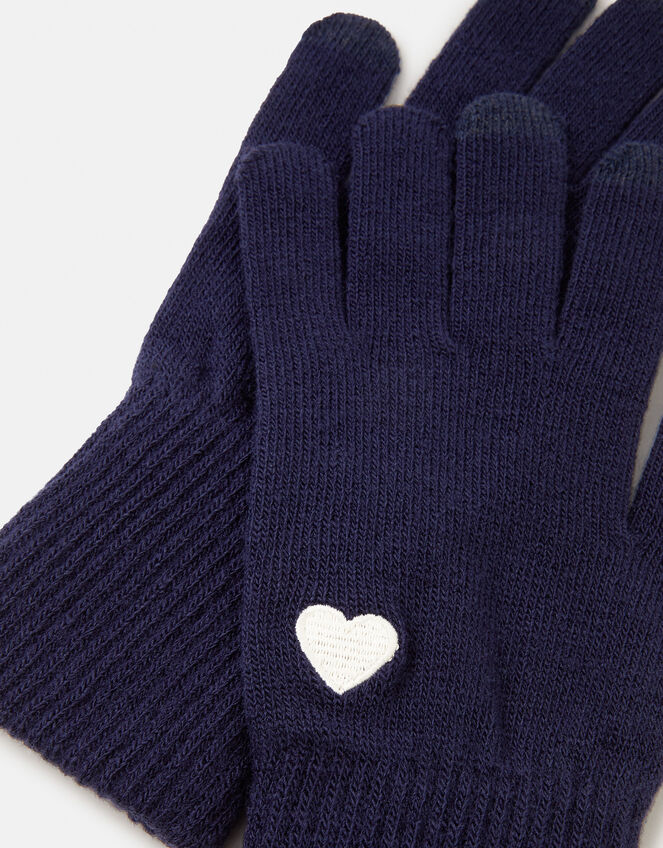 Plain Heart Touch Screen Gloves, , large
