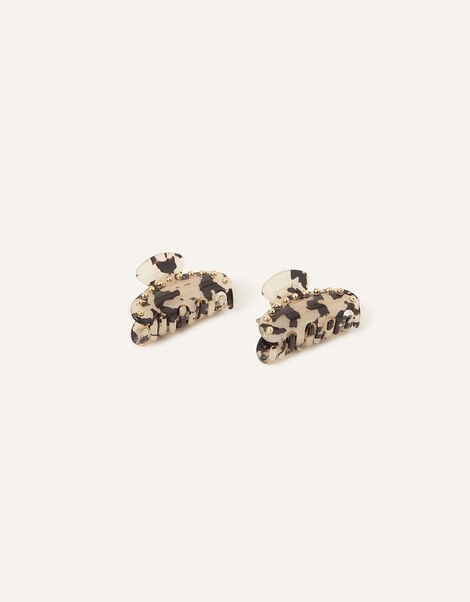 Small Studded Tortoiseshell Claw Clips Set of Two, , large