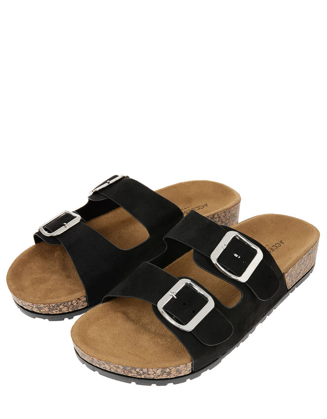 Glitter Strap Sliders, Black (BLACK), large