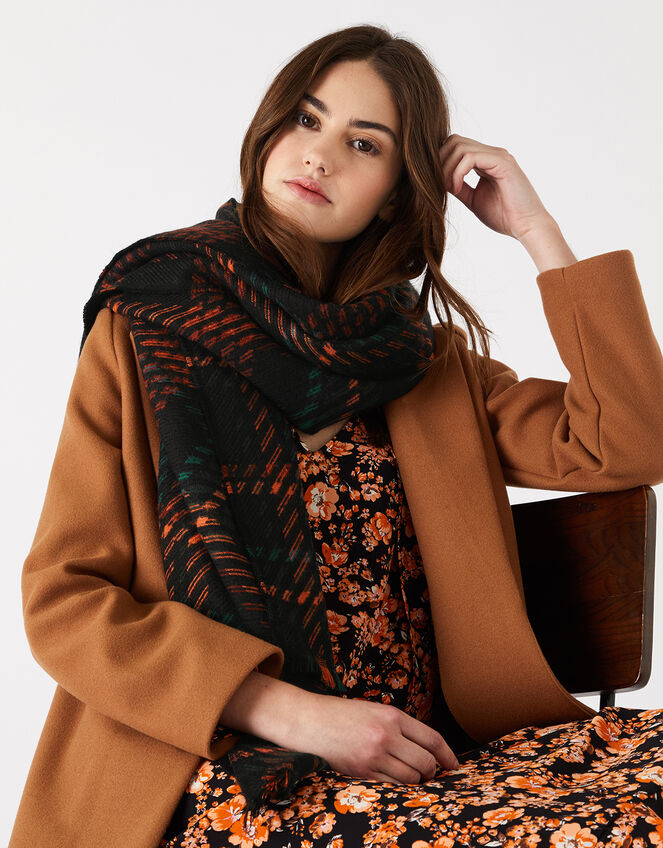 Zelda Check Blanket Scarf, , large