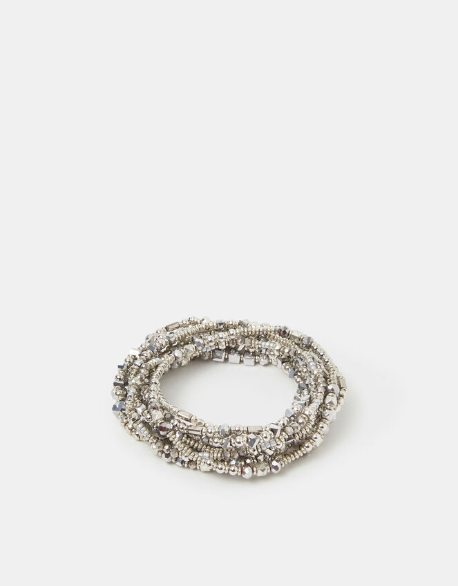 Metallic Bead Stretch Bracelet Multipack, , large