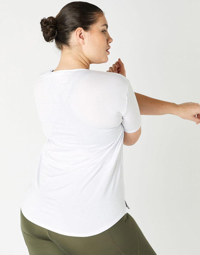 Plain V-Neck T-Shirt, White (WHITE), large