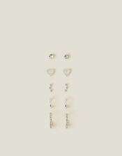 10-Pack Diamante Star Stud and Hoop Earrings, , large