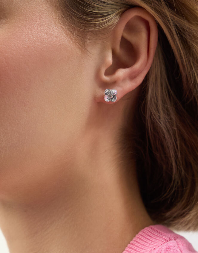 3-Pack Clove Stud Earrings, Silver (SILVER), large