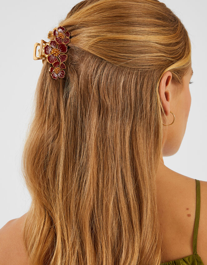 Enamel Floral Claw Clip , , large