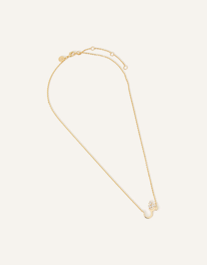 14ct Gold-Plated Arabic Initial Pendant Necklace - SH (Sheen), , large