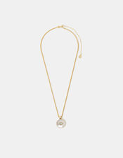 14ct Gold-Plated Pearl Eye Pendant Necklace, , large