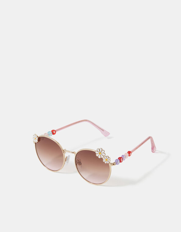 Girls Daisy Metal Round Sunglasses, , large
