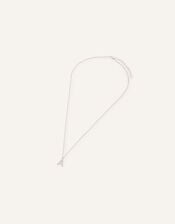 Sterling Silver Super Sparkle Initial Pendant Necklace, White (ST CRYSTAL), large