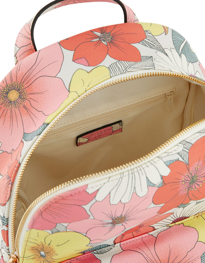 Floral Print Backpack, , large