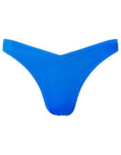Basic Ribbed V Bikini Briefs, Blue (BLUE), large