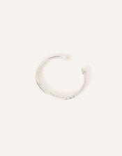 Sterling Silver-Plated Twisted Bangle, , large