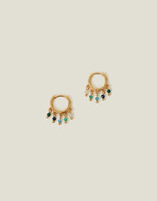 14ct Gold-Plated Charm Bead Hoops, , large