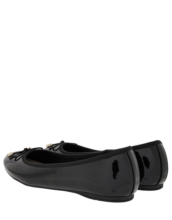 Patent Ballerina Flat Shoes, Black (BLACK), large