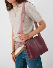 Webbing Strap Crossbody Bag , Red (BURGUNDY), large
