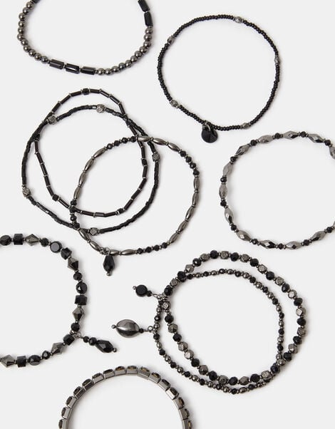 Metallic Bead Stretch Bracelet Multipack, , large