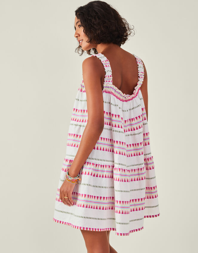 Jacquard Swing Dress, Ivory (IVORY), large