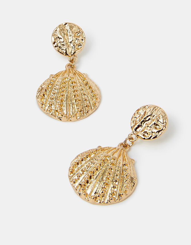 Stud Shell Drop Earrings, , large