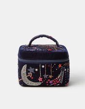 Embellished Celestial Velvet Make Up Bag, , large