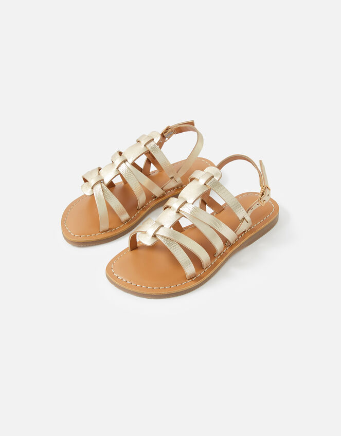 Girls Gladiator Sandals, Metallic (METALLICS), large