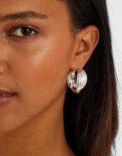 Twisted Ridge Hoop Earrings, , large