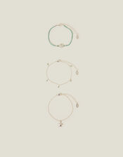 3-Pack Turtle Charm Anklets, , large
