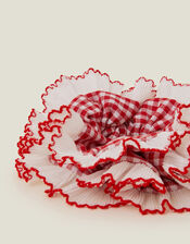 Oversized Gingham Hair Scrunchie, , large