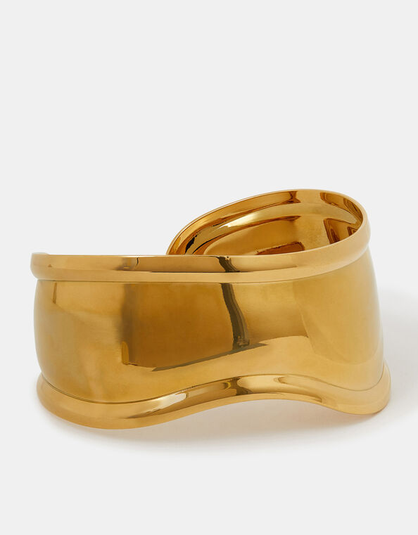 14ct Gold-Plated Sculptural Cuff Bracelet, , large