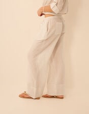 Shimmer Stripe Tassel Trousers, Gold (GOLD), large