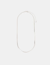 Sterling Silver-Plated Omega Chain Necklace, , large