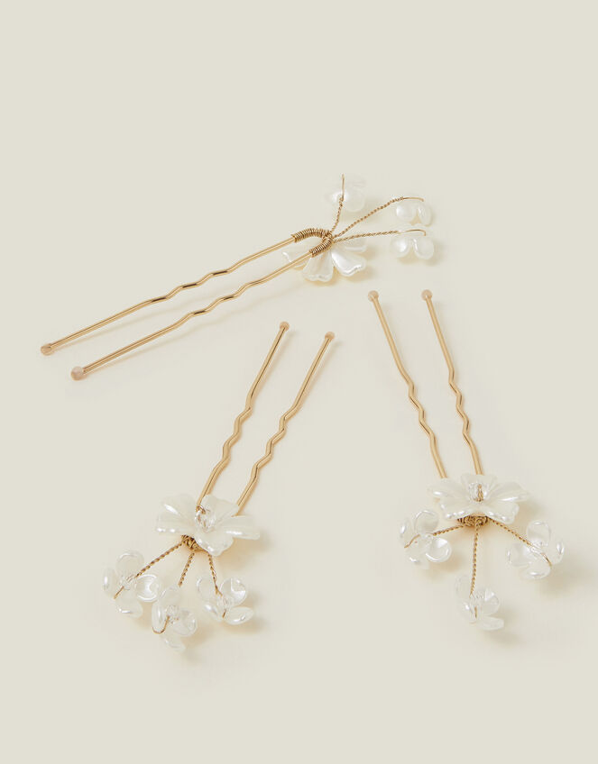 3-Pack Flower Hair Pins, , large