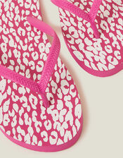Animal Print Flip Flops, Pink (FUCHSIA), large