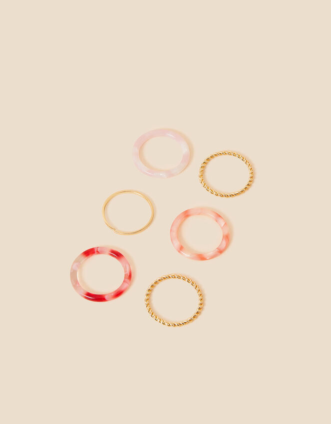Resin Rings 6 Pack, Pink (PINK), large