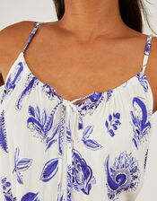 Paisley Mini Dress, White (WHITE), large
