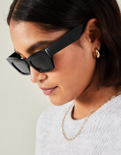 Chunky Rectangular Cat Eye Sunglasses, , large