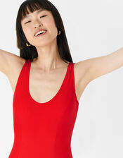 Panelled Sporty Swimsuit , Red (RED), large